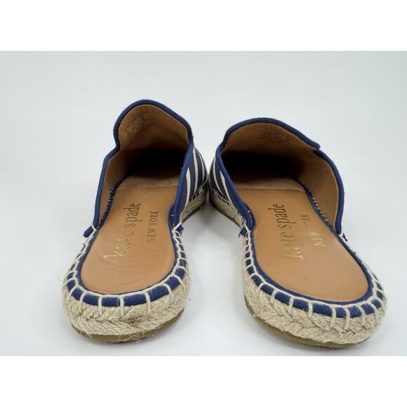 Kate Spade Solero Mule 6.5 Navy & White Stripe Espadrille Resort Vacation Daisy - Picture 9 of 13